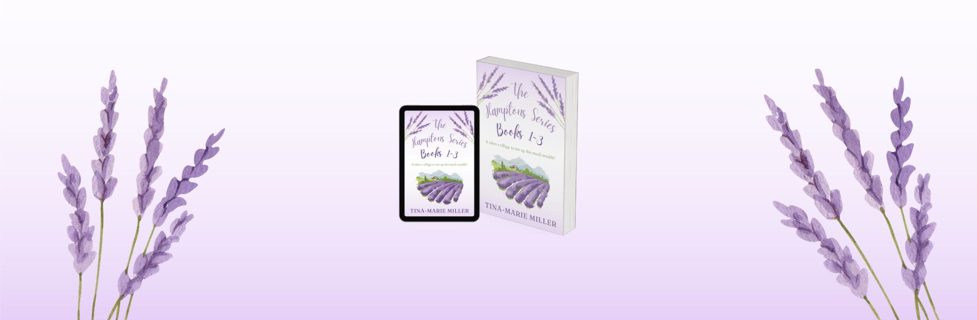 Lavender background with the Hamptons Box Set
