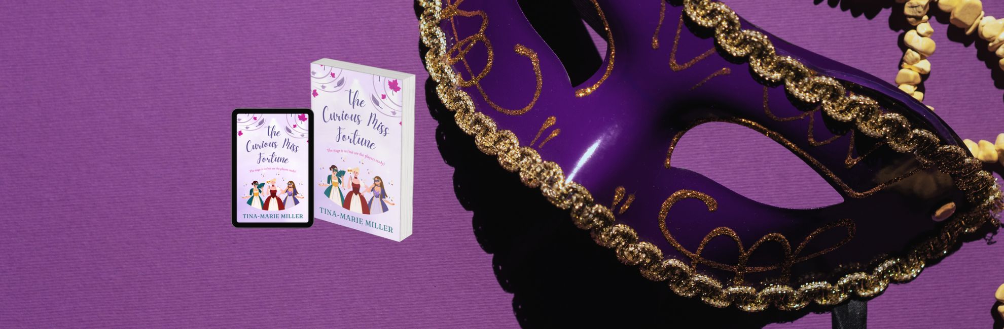 Purple mask with book cover
