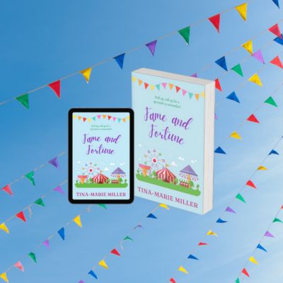3D Fame and Fortune cover with multicoloured bunting