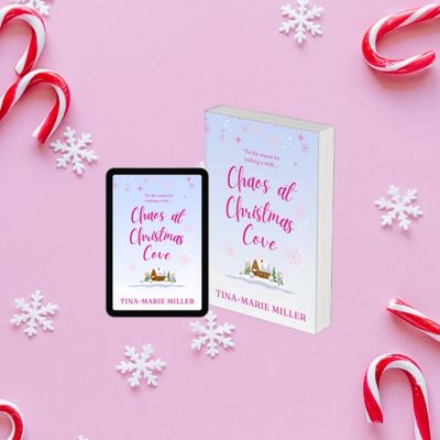 3D book cover with candy canes and snowflakes