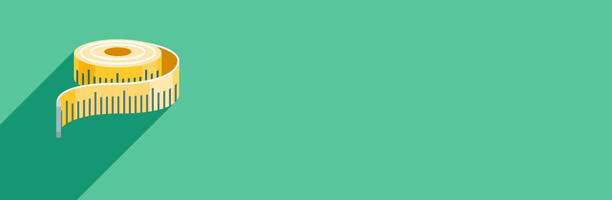 Golden tape measure on green background