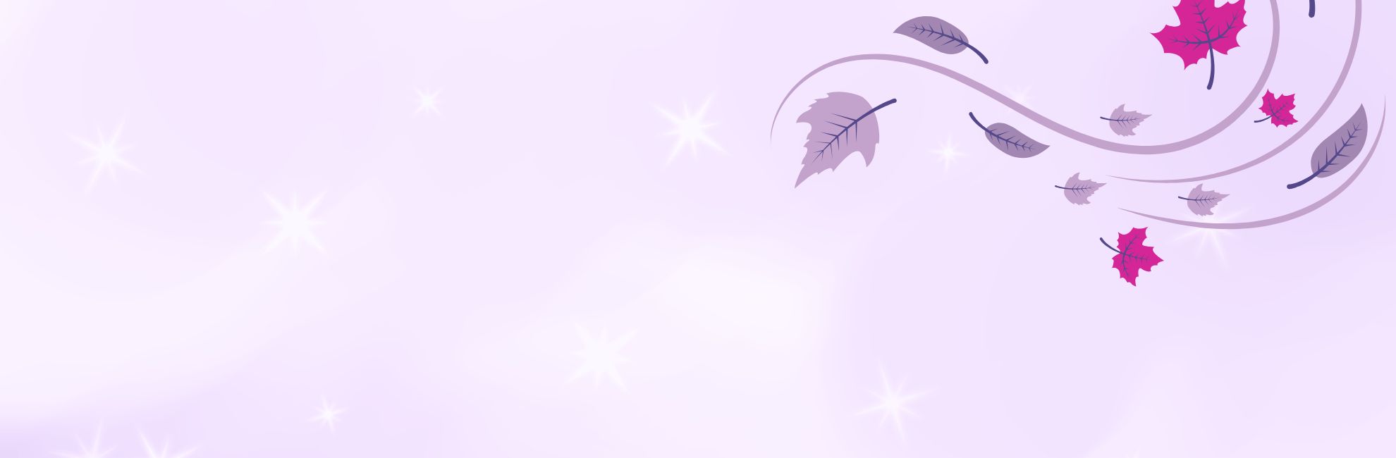 Starry purple background with purple and pink leaves