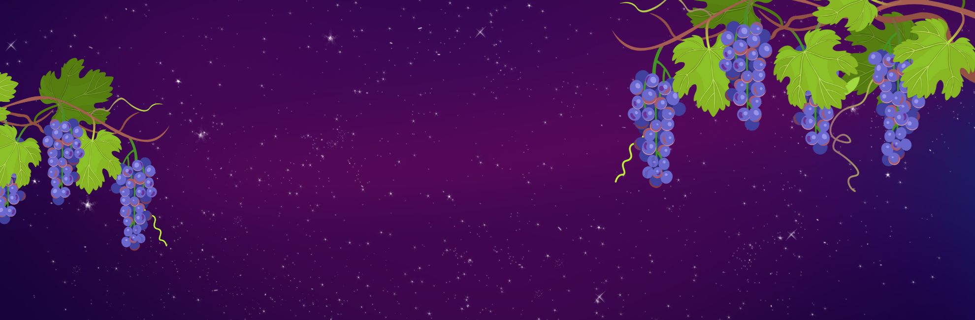 Grape vines under a purple starry sky